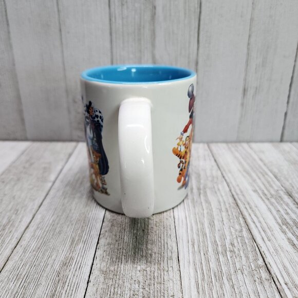 Disney Jerry Leigh Coffee Mug Cup Cast Characters Mickey Donald Goofy Blue White - Picture 3 of 11